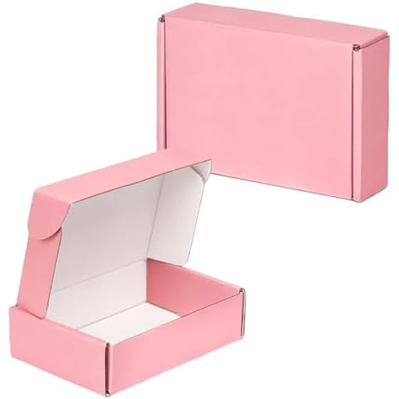 30 Pack 6x4x1.6 Small Shipping Boxes for Small Business, Pink Corrugated Cardboard Boxes for Shipping Packaging Mailing