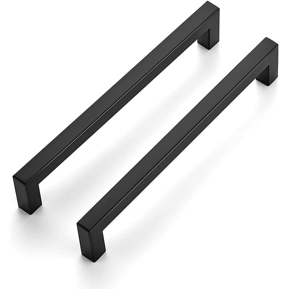 30 Pack 7-1/2 Inch Kitchen Square Cabinet Handles Matte Black Cabinet Pulls Black Drawer Pulls Kitchen Cabinet Hardware Kitchen Handles for Cabinets Cupboard Handles Drawer Handles