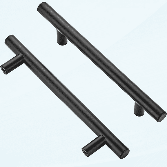30 Pack | 7.38'' Cabinet Pulls Matte Black Stainless Steel Kitchen Drawer Pulls Cupboard Pulls Cabinet Handles 7.38Length with 5 Hole Center