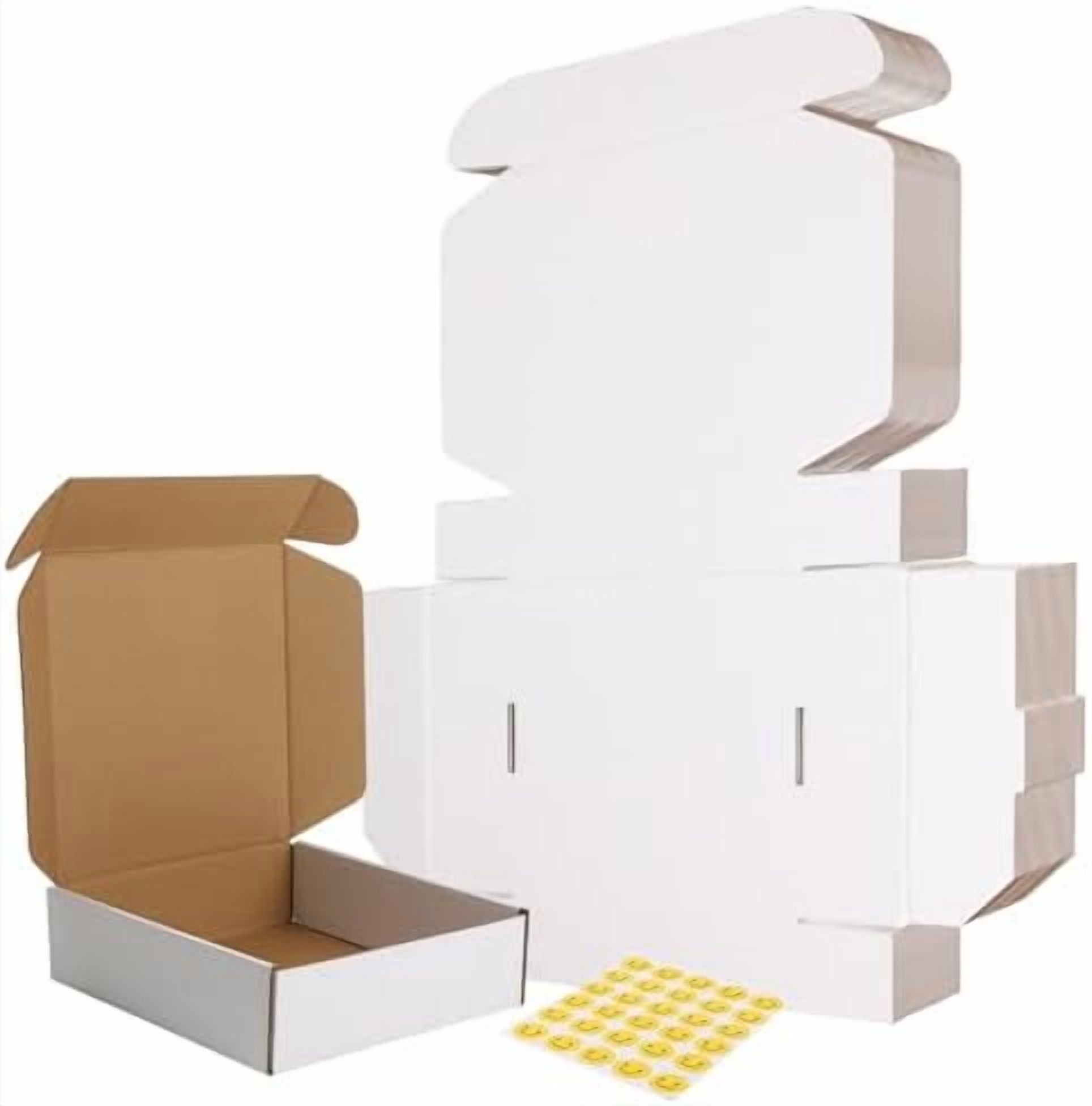30 Pack 7x7x2 Shipping Boxes, White Corrugated Cardboard Mailer Box for ...
