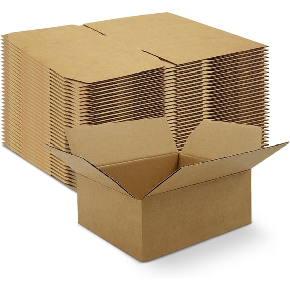 30 Pack 8 x 6 x 4 Inches Small Shipping Boxes, Sturdy Brown Cube Corrugated Cardboard Storage Boxes for Packaging, Mailing, Moving, Home Business