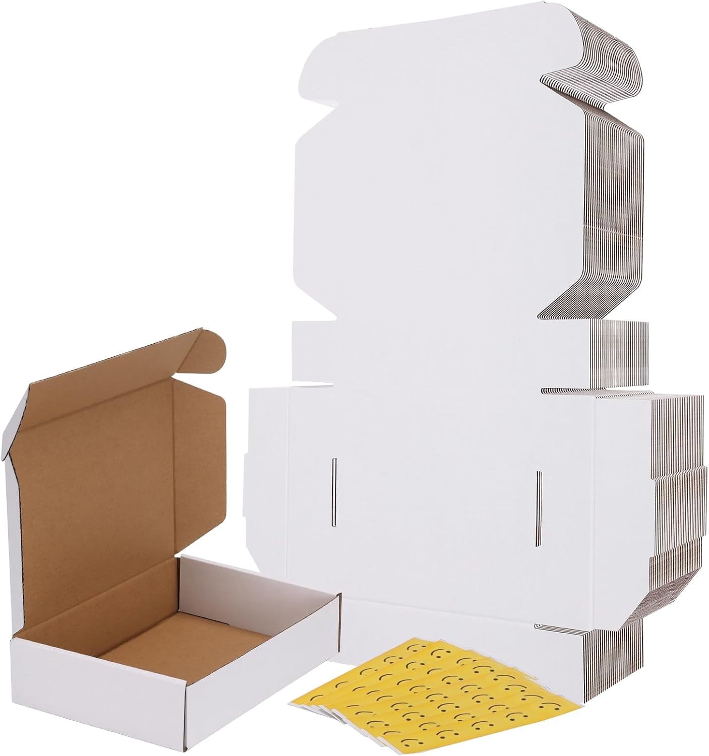 30 Pack 9x6x2 Shipping Boxes, White Corrugated Cardboard Mailer Box ...