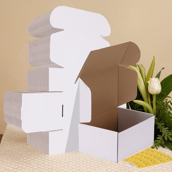 30 Pack 9x6x4 Shipping Boxes, White Corrugated Cardboard Mailer Box for Packing Small Business
