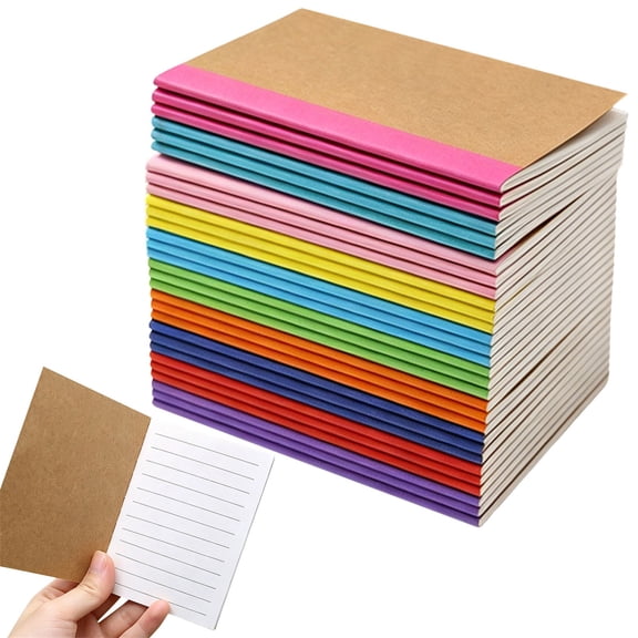 30 Pack A7 Mini Books Blank Kraft Notebooks, Passport Size Notebook Pocket Journals, Plain Mini Book Blanks for Travel Office Writing, 60 Pages