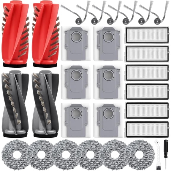 30 Pack Accessories Kit for Roborock Qrevo S5V Curv S5X Edge S5A Robot Vacuum