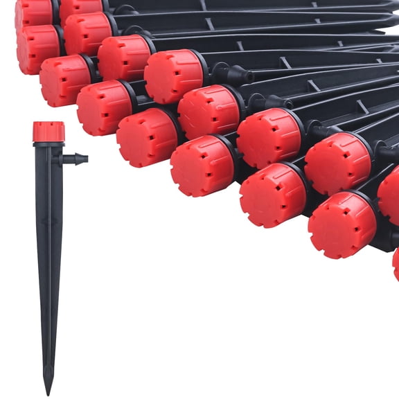 30 Pack Adjustable Drip Emitters, 360 Degree Water Flow Drippers for Garden Irrigation