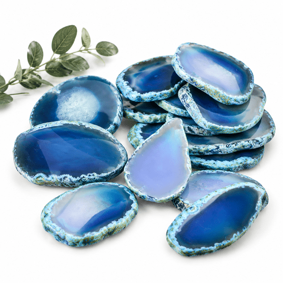 30 Pack Agate Slices Stone Slabs 2-3 Inches Long For Wedding Place Name Cards