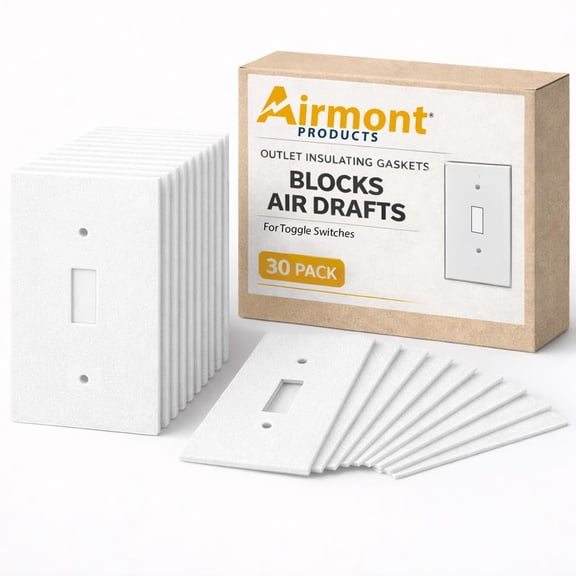 30 Pack Airmont Products Toggle Switch Outlet Insulation Draft Sealers  Foam Gasket Insulation Pads for Electrical Wall Plates & Outlet Covers, Air Seal Draft Stopper, Weatherproof & Energy Saving