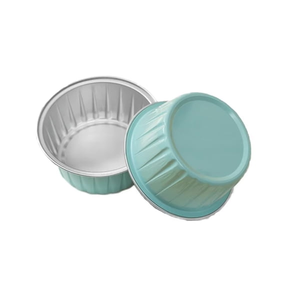 30 Pack Aluminum Foil Cups with Lids, 1.6 oz Heavy Duty Ramekins for Baking, Disposable Mini Cupcake Containers for Farm Theme Party, Rustic Wedding, Baby Shower