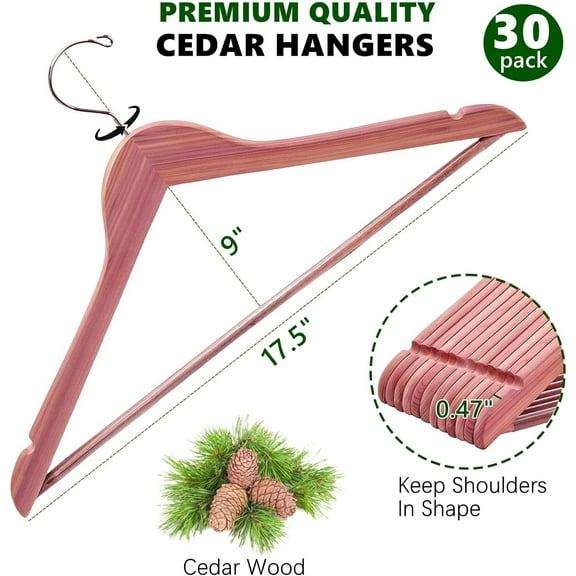 30 Pack American Red Cedar Hangers