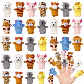 30-Pack Animal Finger Puppets - Soft Plush Zoo Toys for Storytime, Party Favors & Classroom Rewards
