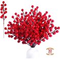 thumbnail image 1 of 30 Pack Artificial Red Berry Stems 8.9inch Christmas Red Berry Picks Holly Berry Branches for Christmas Tree Decorations Holiday DIY Crafts Xmas Ornaments Wedding Home Decor, 1 of 5