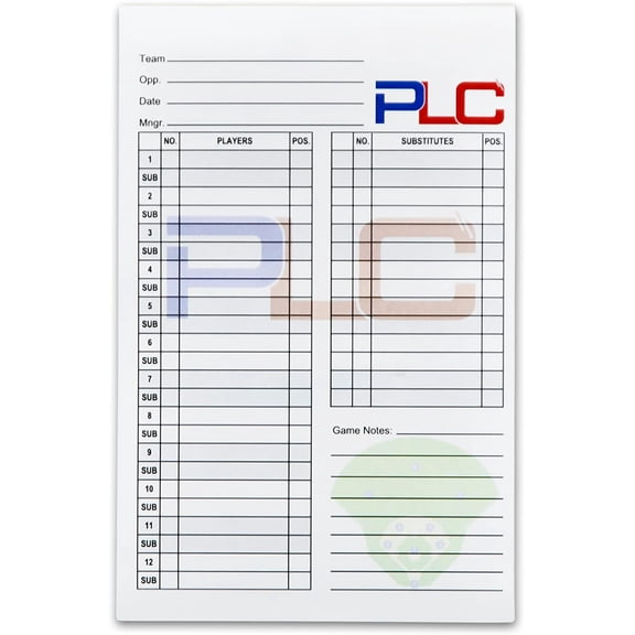 30 Pack Baseball and Softball Lineup Cards with Clipboard, 4-Part Carbon Copy, 5.5" x 8.5"