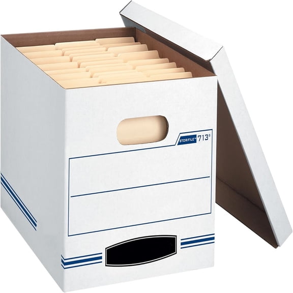 30-Pack Basic Duty File Storage Boxes with Lids, Letter/Legal, Stor