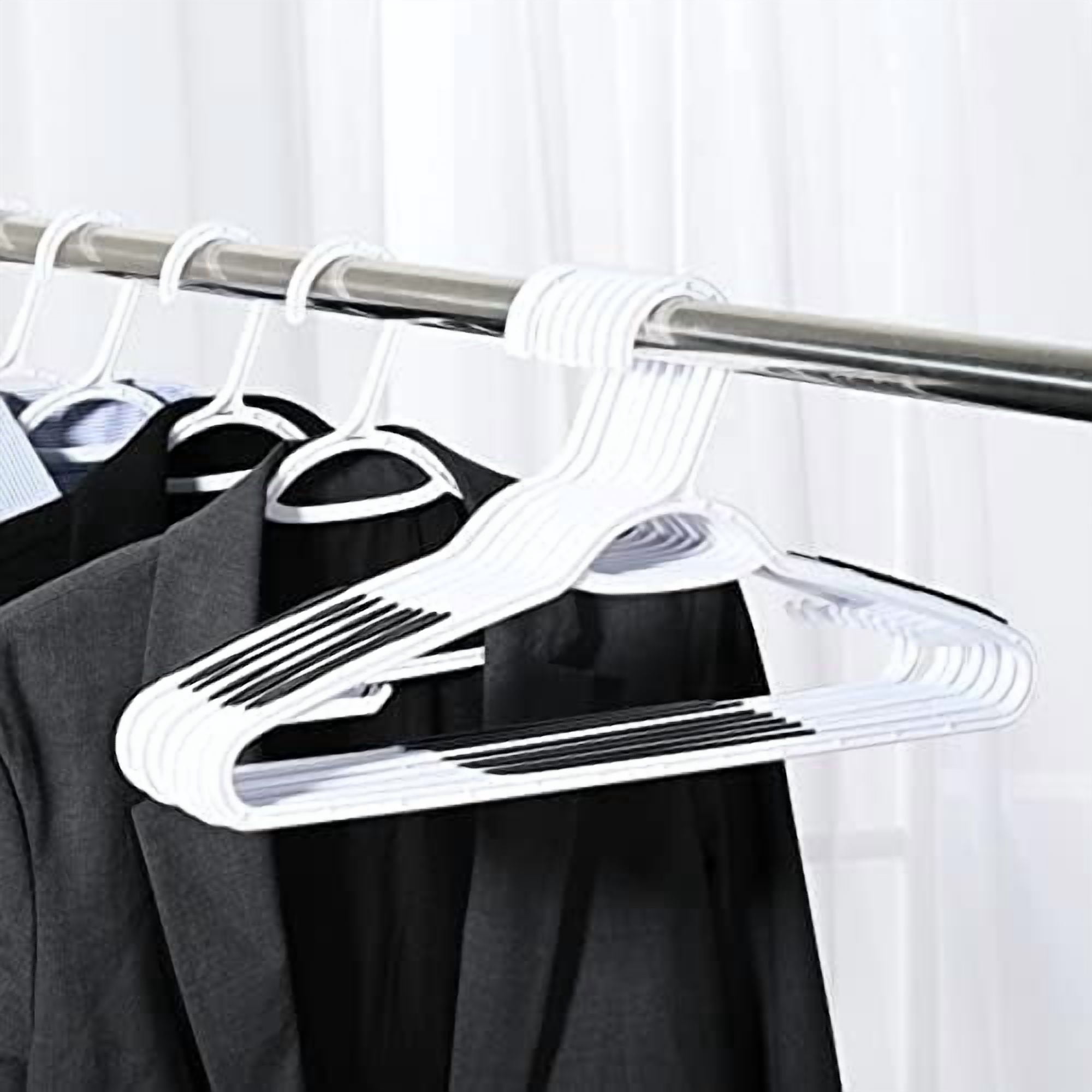 30 Pack Bendable Plastic Hangers Light-Weight Non-Slip Clothes/Suit ...