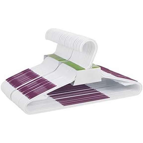 30 Pack Bendable Plastic Hangers Light-Weight Non-Slip Clothes/Suit Hangers (Purple)
