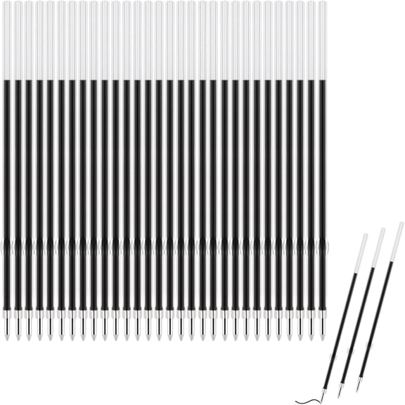 30 Pack Black 0.7mm Retractable Pen Refills: Medium Point Ink, Ballpoint Pen Refills