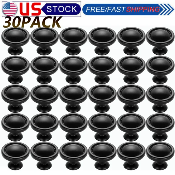 30 Pack Black Cabinet Handles Kitchen Drawer Knobs Dresser Door Hardware Pulls