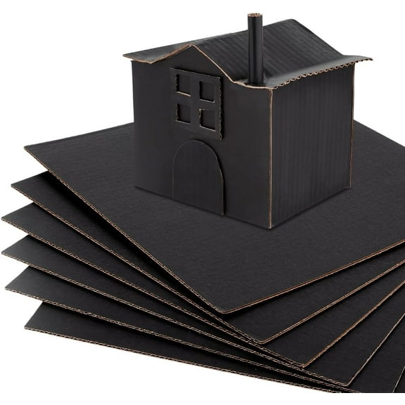 30 Pack Black Corrugated Cardboard Sheets 11.8x11.8inch Squares Flat Filler Insert Sheet Pads for Packing Mailing Moving 2mm Thick Black