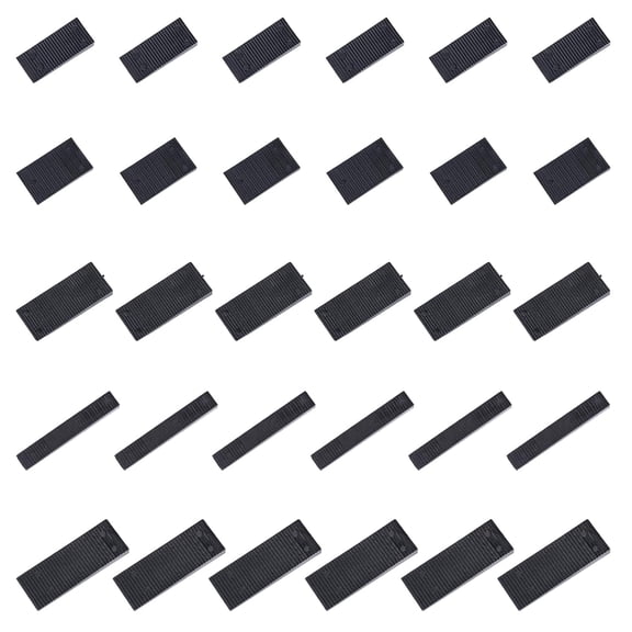 30-Pack Black Plastic Furniture Shims in 5 Sizes for Leveling - Heavy-Duty Wedges for Toilets, Doors, Windows, Sheds, and Tables - Easy to Snap and Cut-to-Fit