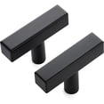 thumbnail image 1 of 30 Pack Black Square Bar Cabinet Knobs 2 Inch Square Cabinet Pulls Matte Black Single Hole Kitchen Cabinet Handles, 1 of 4