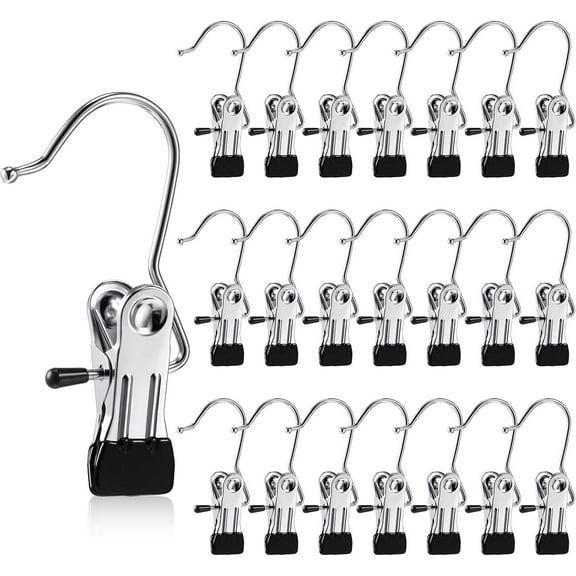 30 Pack Boot Hanger Legging Organizer for Closet, Boot Holder, Hanging Clips, Portable Multifunctional Hangers Single Clip Space Saving for Jeans, Hats, Tall Boots, Towels(Black)