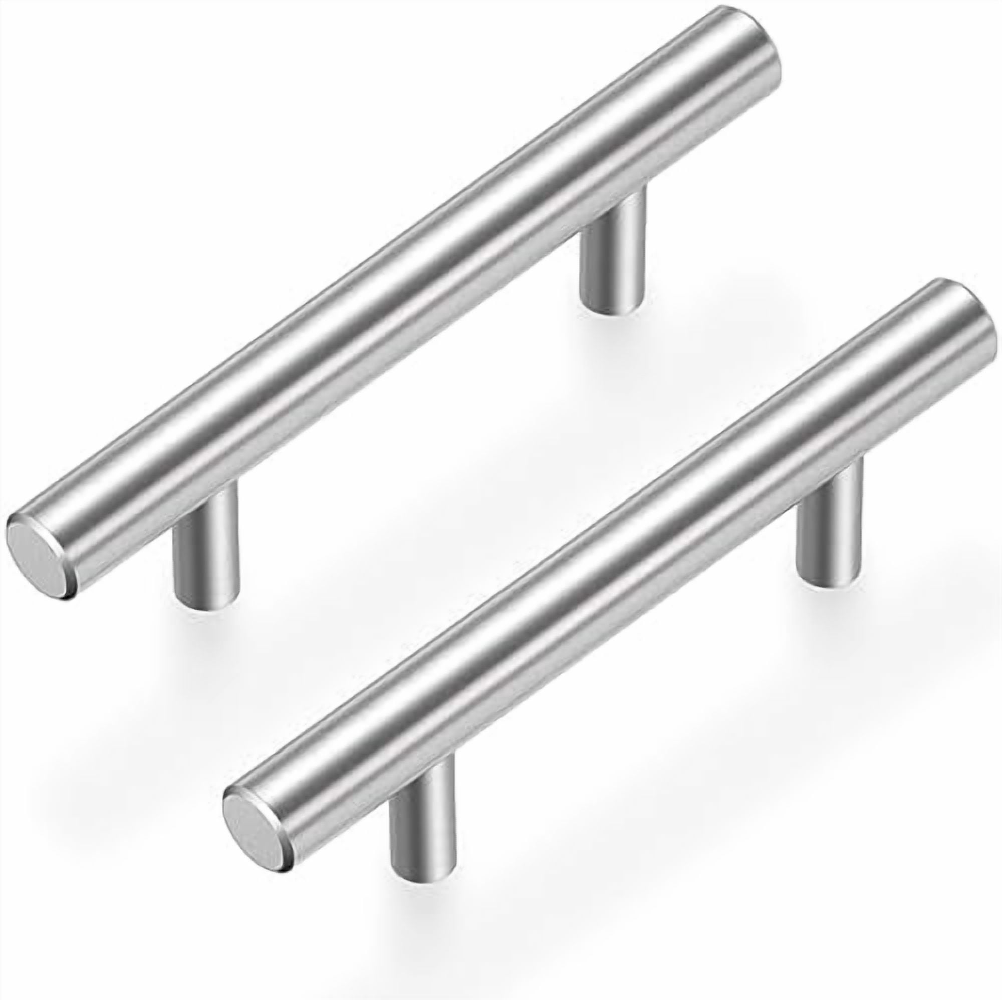 30 Pack Brushed Nickel Cabinet Handles 3 Inch Hole Center Drawer Pulls Stainless Steel Cabinet Pulls Silver Kitchen Handles Cabinet Hardware for Drawers, Cupboards - 5" Length,