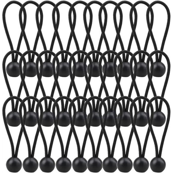30 Pack Bungee Balls, Heavy Duty 4 inches Tarp Bungee Cords, Weather Resistant Tie Down Strap