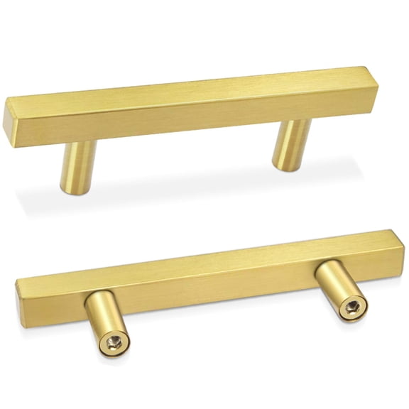 30 Pack Cabinet Pulls 5" Length Brushed Brdrawer Handles 3" Hole Center Square Kitchen Stainless Steel Hardware For Bedroom Bathroom Office