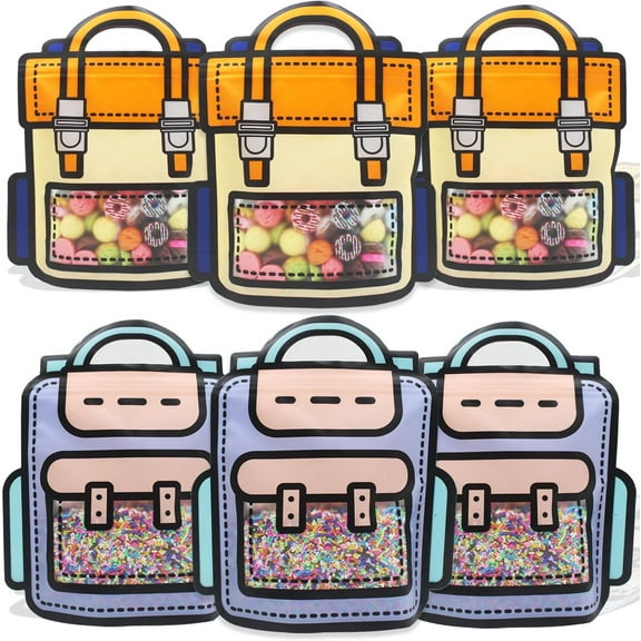 30 Pack Cartoon Backpack Goodie Bags Clear Gift Candy Bags For Home Party Favor Birthday Bag