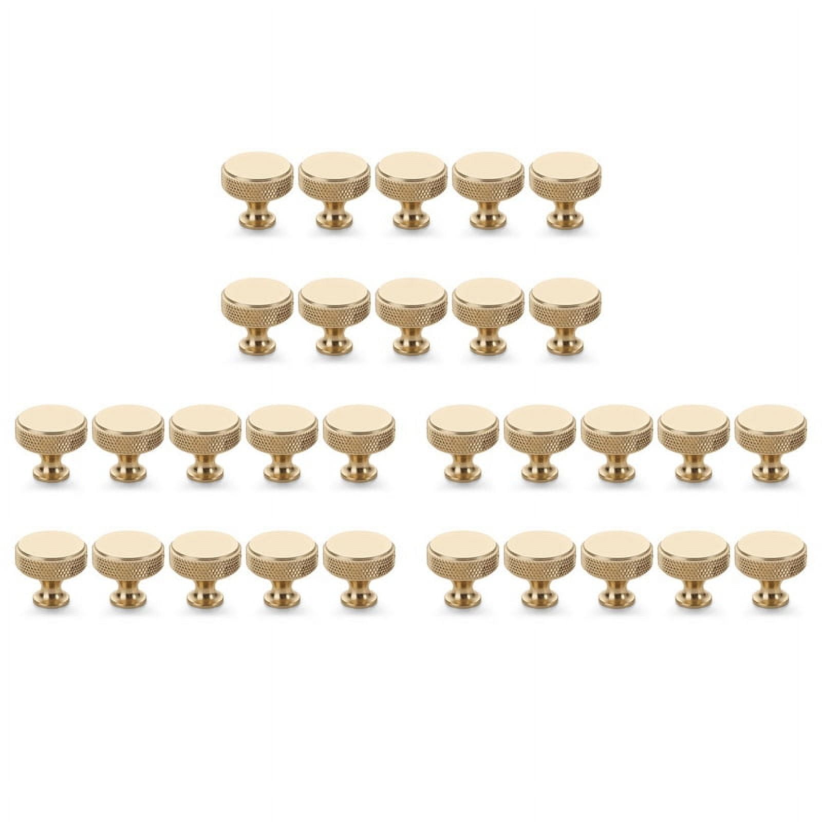 30 Pack Champagne Bronze Knurled Cabinet Knobs Round Kitchen Cabinet Pulls for Drawer Dresser, Cupboard and Wardrobe