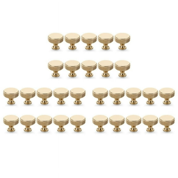 30 Pack Champagne Bronze Knurled Cabinet Knobs Round Kitchen Cabinet Pulls for Drawer Dresser, Cupboard and Wardrobe