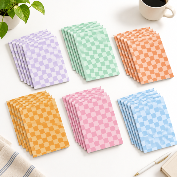 30 Pack Checkerboard Pocket Notebook 3.15" X 4.92" Mini Notebooks Bulk Vintaesthetic Small Notepads Tiny Lined Journals For Party
