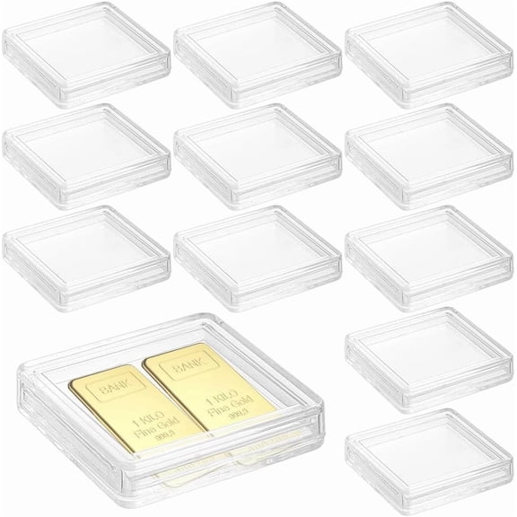30 Pack Clear Acrylic Box 1.3x1.3x0.3inch Mini Plastic Storage Containers with Lid for Collecting Small Items Beads Jewelry Business Cards Crafts Clear DIY