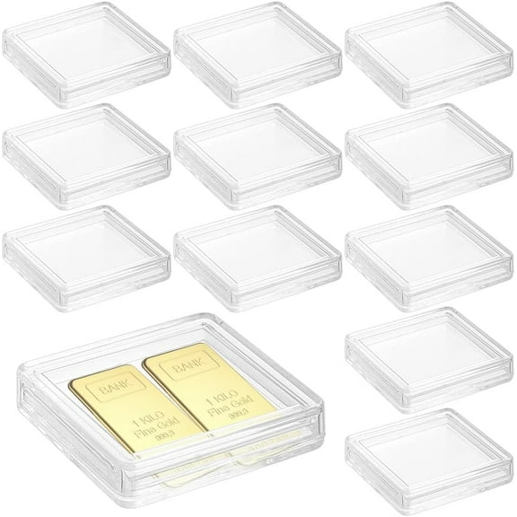 30 Pack Clear Acrylic Box 1.3x1.3x0.3inch Mini Plastic Storage Containers with Lid for Collecting Small Items Beads Jewelry Business Cards Crafts