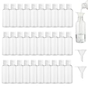 30 Pack Clear Empty 2 Oz Plastic Squeeze Bottles, Refillable Bottles With Top Flip Caps, Portable Small Empty Bottles With 2 Funnel For Personal Care Makeup Liquids Lotion