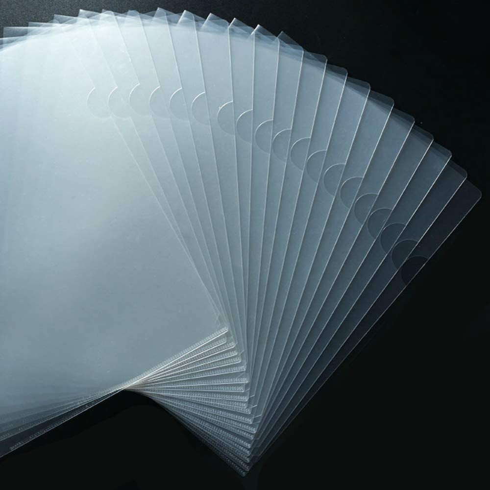 30 Pack Clear File Folders Plastic L-Type Upgraded A4/Letter Size ...