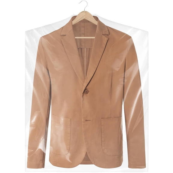 30 Pack Clear Plastic Clothes Covers, Dry Cleaning Hanging Dust Proof Garment Bags for Storage Clothing ( 23.6"x40")