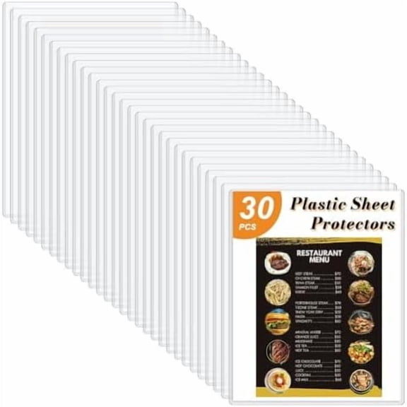 30 Pack Clear Plastic Sleeves for Paper, 9" x 11.5" Hard Waterptoof Rigid Print Protectors for Page, Sheet, Document, Photo, Magazine Collector and Birth Certificate on Office Home$$Office