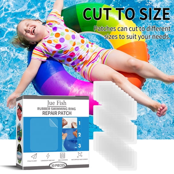 30-Pack Clear Self-Adhesive Repair Patches Heavy-Duty Waterproof Sealing Tape for Inflatables, Swimming Rings, Kayaks, Tents & Pool Floats