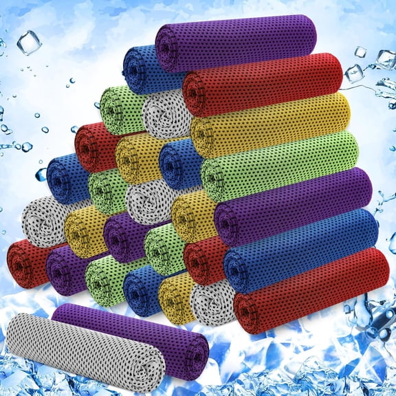 30 Pack Cooling Towels, 40"x12" Ice Breathable Soft Chilly Sweat Rag Microfiber Workout Rags for Gym Cooling Towels for Neck