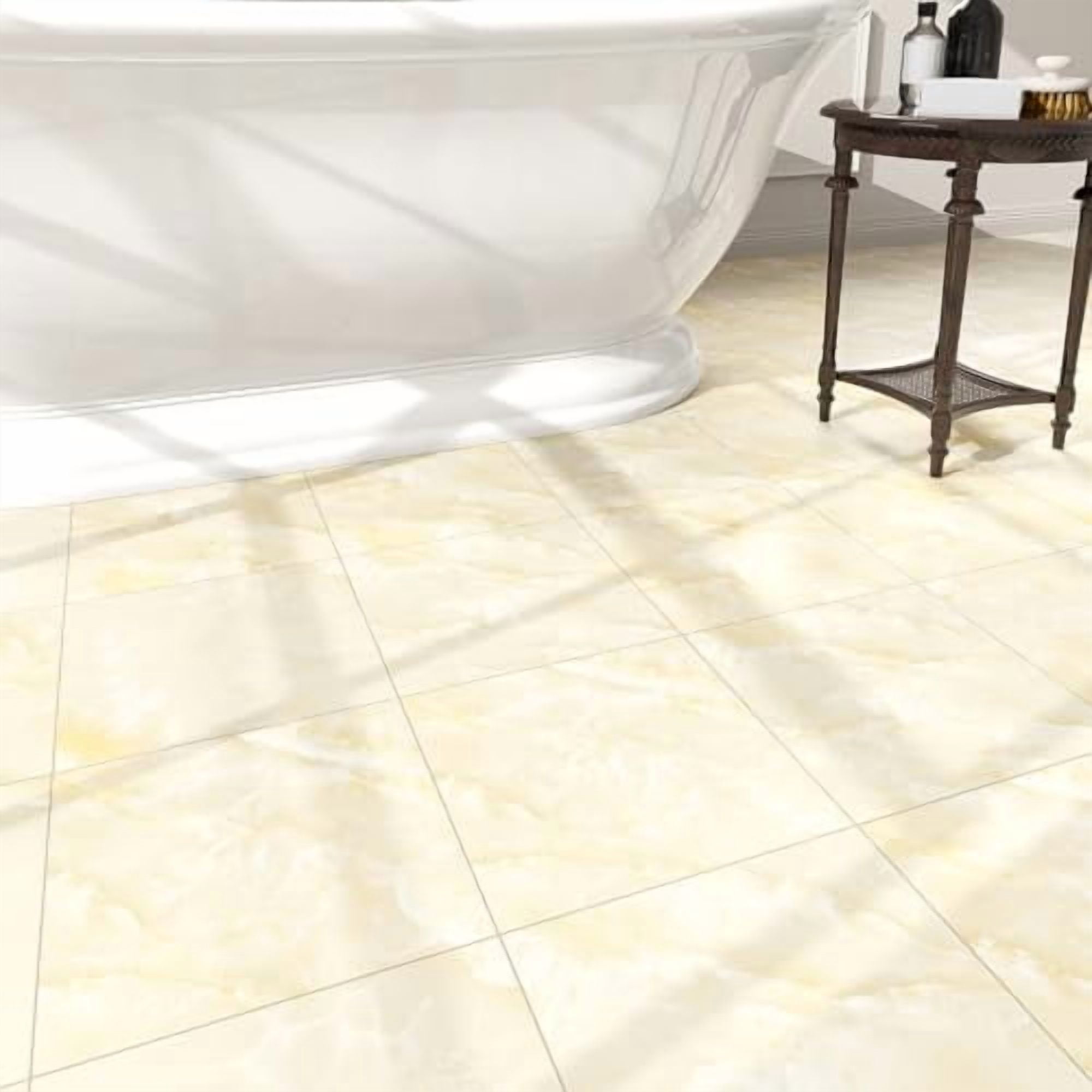 30-Pack Peel And Stick Floor Tiles – 30 Sq.Ft Vinyl Matte Marble Flooring, 12" X 12" Self-Adhesive – Brown & White – DIY For Kitchen, Bathroom, Laundry & RV