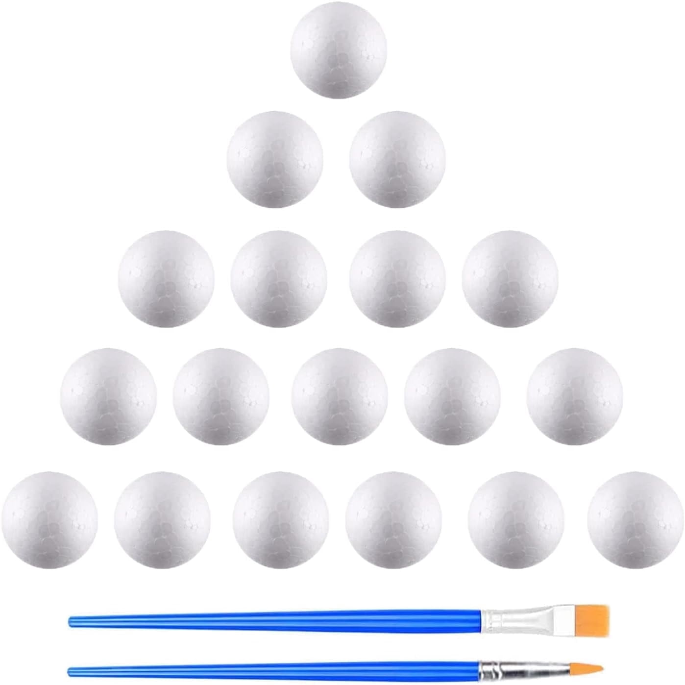 Hesmartly 30 Pieces 1.9in Polystyrene Smooth Foam Balls and 2 Pcs Paint ...