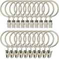 thumbnail image 1 of 30 Pack Curtain Rings with Clips, Heavy Duty Drapery Clip,Tension Rods Hooks, Polish Silver Curtain Hooks Hangers, 1 of 7