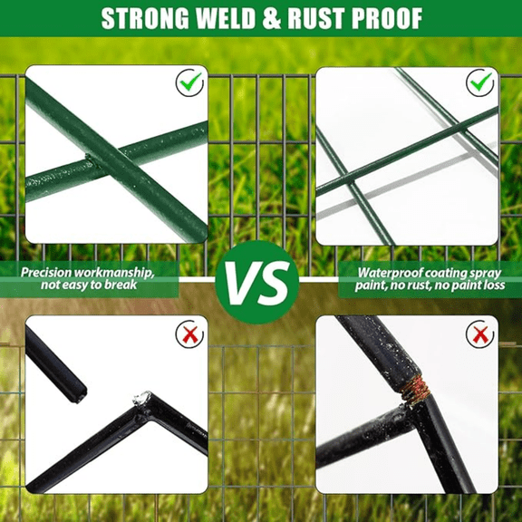 30 Pack Decorative Garden Fence Total 32.5ft (L) x 24in High 1.44" Gap Metal Wire Rustproof Small Animal Barrier Fence Easy Assembly Patio Yard Seedlings Protection Fencing Border Green