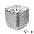 thumbnail image 1 of 30-Pack Disposable Aluminum Foil Pans for Baking and Roasting, Oven Safe Trays for BBQ, Pizza and Meal Prep, Easy Clean Up(Silver,6.3"), 1 of 7