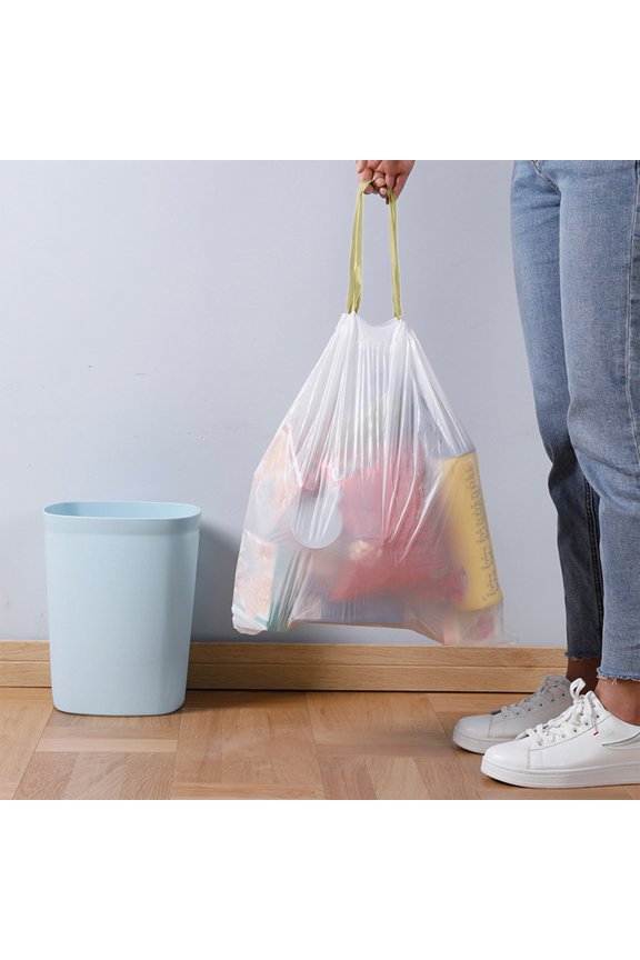 30-Pack Drawstring Trash Bags with Secure Tie Closure - Strong Tear- Small Garbage Bags for Bathroom & Kitchen Use
