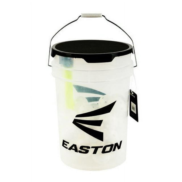 (30 Pack) Easton Bucket of Plastic Training Balls with Batting Tee