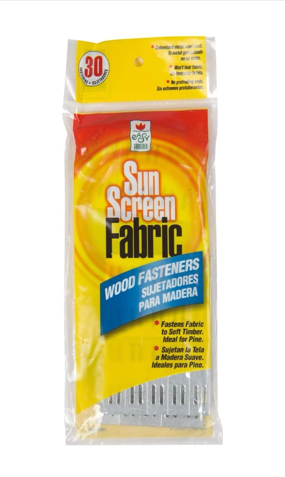 30-Pack Easy Gardener 70030 Sun Screen Fabric To Wood Galvanized Fasteners