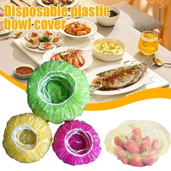 30-Pack Elastic Food Storage Covers for Bowls, Reusable Stretchable Plastic Wrap Lids, Universal Fit for Household Kitchen Plates and Outdoor Picnic Freshness